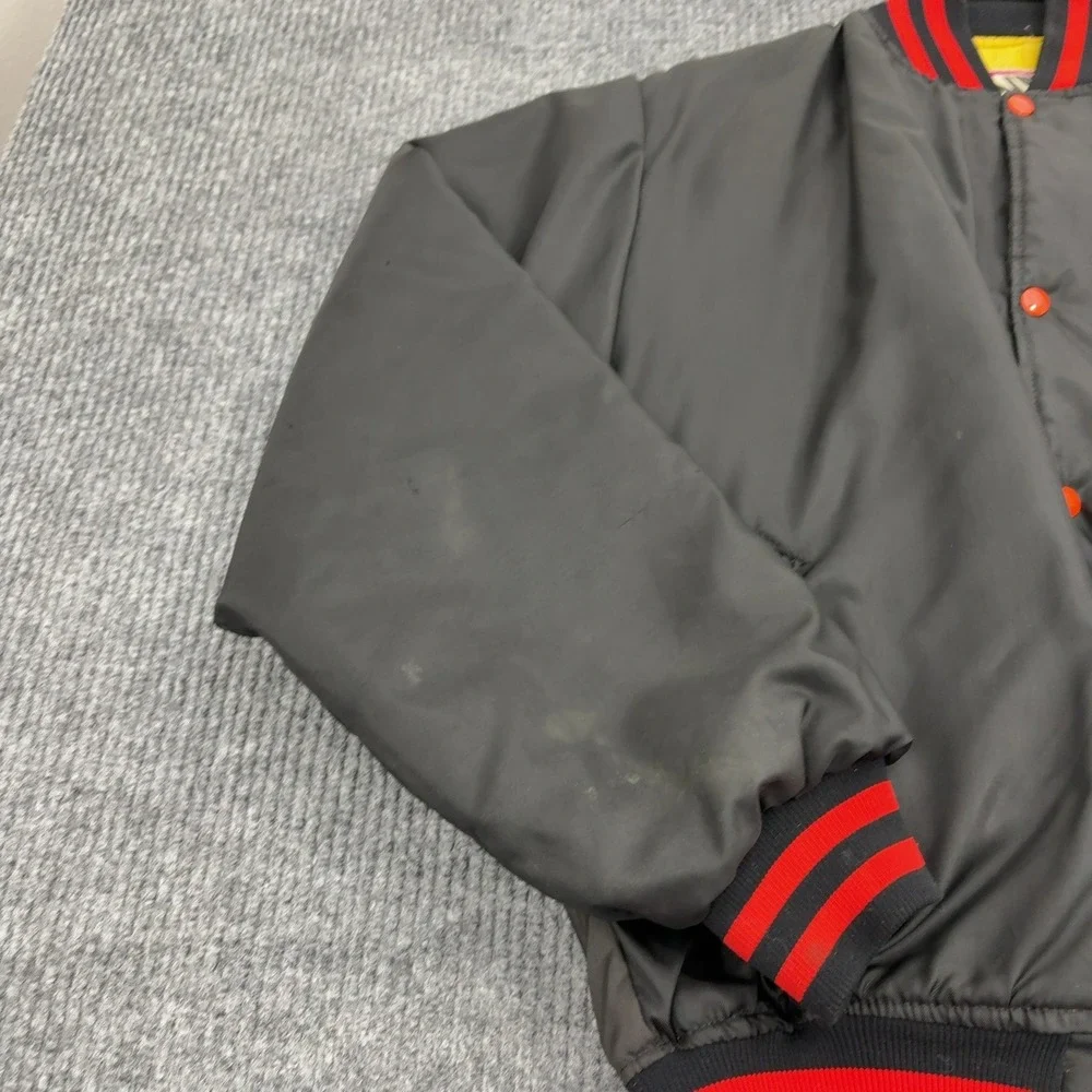 Vintage Buccaneers Alvin Jacket Mens XL Black Satin ECHL Champs Varsity Sporty